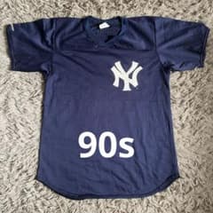 90s MAJESTIC USA製 MLB 野球 ヤンキース メッシュ プリント