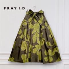 美品FRAY I.D 花柄フレアスカート リボン コットン100 ロング Sのサムネイル
