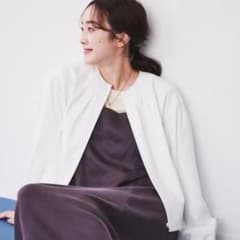 アンタイトル　【スポーティーショート丈羽織】ドロストブルゾン　オフホワイト アンタイトル 【スポーティーショート丈羽織】ドロストブルゾン オフ