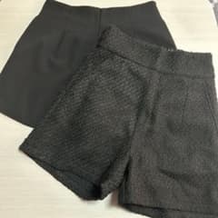 ダークグレー　黒　 ツイード ショートパンツ　Lフリーサイズ　2枚セットのサムネイル