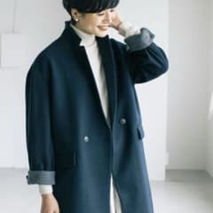 北欧、暮らしの道具店 チェスターコート ネイビー クリーニング済み