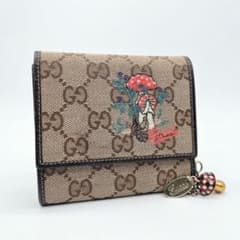 GUCCI グッチ 二つ折り財布 キノコ 刺繍 Wホック GG キャンバス - メルカリ