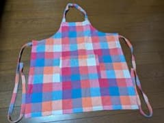 カラフルチェック柄 エプロン 綿100% レップのサムネイル