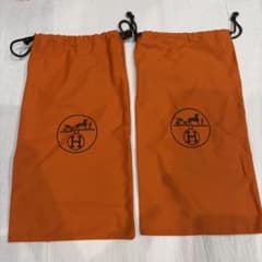 HERMES オレンジ 巾着袋 2枚セット 保存袋のサムネイル