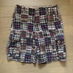 【古着】TOMMY HILFIGER パッチワーク カーゴ ショートパンツ 32のサムネイル