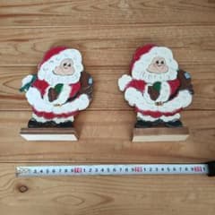 木製 サンタクロース 置物 2個セット クリスマスのサムネイル