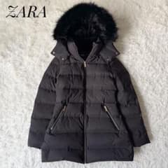 3WAY ZARA ザラ ダウンジャケット ボア ファー付き ブラック - メルカリ
