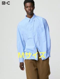 【UNIQLO】ブロードオーバーサイズシャツ　ブルーのサムネイル