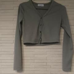 カーディガン　カーキ　グリーン　moussy murua zara 韓国　春服のサムネイル