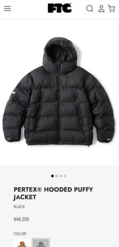 PERTEX® HOODED PUFFY JACKET BLACK M - メルカリ