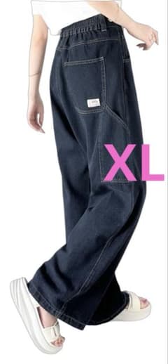 【Java】 ダークブルー ワイドパンツ ✨XL✨のサムネイル