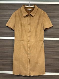 【ZARA】 フェイクスエード ミニワンピース ベージュのサムネイル