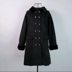 NieR 襟 袖 ファー付き ロングコート ブラック - メルカリ