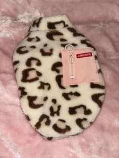 JUNIOR PIE ヒョウ柄フリース犬服 Sサイズのサムネイル