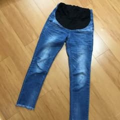 マタニティデニムパンツ 裾フリンジのサムネイル