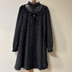 Amavel 星柄フリルハイネックワンピースのサムネイル