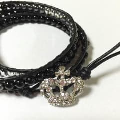 ❤️セール❤️本水牛皮革天然石ラップブレスレットのサムネイル