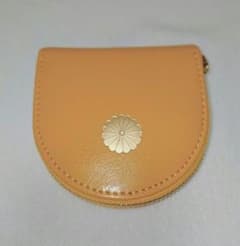 皇居 コインケース 黄色 馬蹄型【美品】小銭入れ イエロー 財布 菊の御 