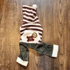 犬用 ペット服 着ぐるみ コスプレ ボーダー パーカー オーバーオール 冬服のサムネイル