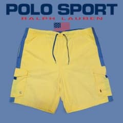 90s POLO SPORT ポロスポーツ ショートパンツ L 黄 水陸両用 - メルカリ