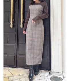 リゼクシー チェックロングドッキングワンピースのサムネイル