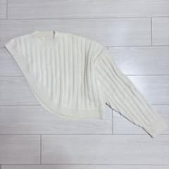 セレクトモカアシンメトリーニットオフホワイトフリーサイズおしゃれ