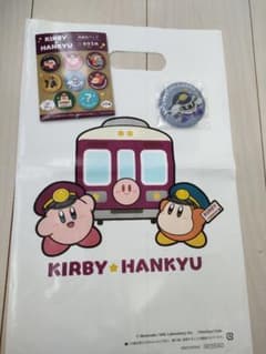 星のカービィ　阪急電車　コラボ商品　刺繍缶バッジ　メタナイト　ショッパー付きのサムネイル