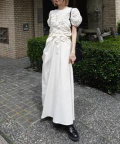 Ameri BUMPY GATHER FLARE DRESSのサムネイル