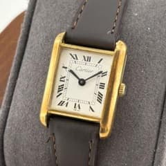 【希少】カルティエ　マストドゥカルティエ　ホワイト　手巻き　18K金張