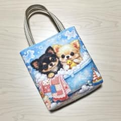 ミニミニバッグ♡チワワちゃん♡マチ付き両面パネル - メルカリ