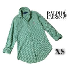 ポロラルフローレン ギンガムチェックシャツ ポニー刺繍 XL グリーン　長袖 POLO RALPH LAUREN - ポロラルフローレン ギンガムチェックシャツ