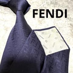 ✨極美品✨】FENDI フェンディ ネクタイ ネイビー ズッカ FF柄 シルク