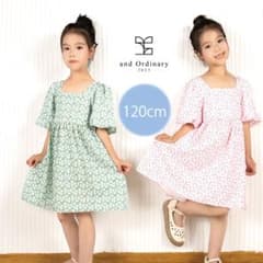 【and Ordinary】パフスリーブ 花柄　ワンピース サマードレス 120のサムネイル