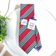 【専用】新品 HILTON ネクタイ プレミアム イタリア製 赤緑ストライプのサムネイル