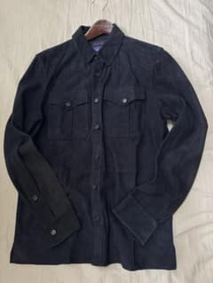 ラルフローレン　パープルレーベル　ネイビー　ラムスエード 長袖シャツ　ジャケット ラルフローレン パープルレーベル ネイビー ラムスエード 長袖シャツ