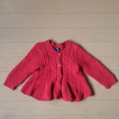 babygap　ペプラム　ニットカーディガン　赤　80のサムネイル
