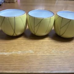 白山陶器 湯飲み 3個セット イエローのサムネイル