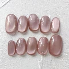 シンプルドットネイル　ネイルチップ　マグネットネイル　淡色　パープルのサムネイル