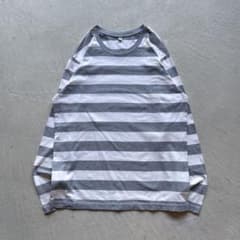 00s old uniqlo grey border l/s ボーダー グレー - メルカリ