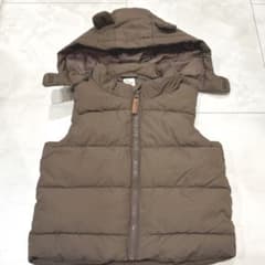 H&M フード付き 中綿ベスト 12-18ヶ月 80 クマ耳 ブラウンのサムネイル