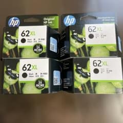HP 62XL ブラックインクカートリッジ 4個セットのサムネイル