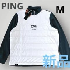 新品】PING 2024年 キルティング ハーフジップシャツ ホワイト M
