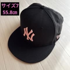 ニューエラ キャップ サイズ7 55.8センチ 黒×ピンク刺繍のサムネイル