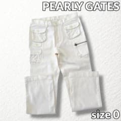 【PEARLYGATES】ゴルフ カーゴパンツ ストレッチ ロゴ 白 0 S相当