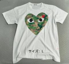 CDG PLAY 迷彩ハート ビッグプリント Tシャツ 白 L 川久保玲 - メルカリ