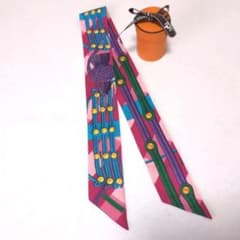 エルメス ツイリー スカーフ 飾緒とブランデンブルク飾り ピンク 箱