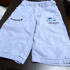 クレードスコープキッズ ハーフパンツ 乗り物刺繍 ライトブルーのサムネイル