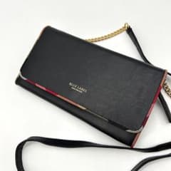 極美品】ブルーレーベルクレストブリッジ チェーンウォレット 黒 