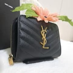 ✨極美品✨サンローラン 二つ折り カサンドラ キャビアスキン ブラック