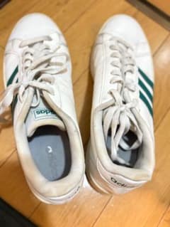 【格安】adidas グランドコート 白×緑 27cm 作業用・履き潰し用にのサムネイル